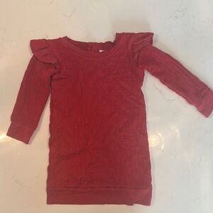 Kids Red Ruffle Sleeve Top